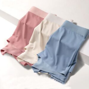 Men's boxer ice silk microfiber fabric with graphene lining bonded one piece men's underwear
