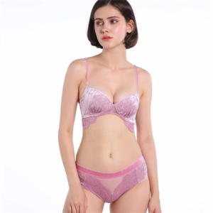 Factory Wholesale New Design Ladies Woman Underwear Sexy lace Push up Wireless Bra Set