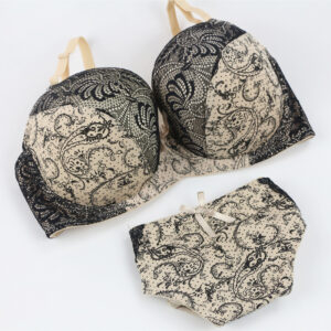 New Sexy Lace Shoulder Strap Bras Set Ladies Underwear Push Up Large Size Lingerie Plus Two Cups Underwire BCDE Cup Bra Sets