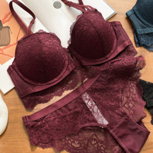 Women Lace Lingerie Intimates Fit Padded Bra Set Push Up BC cup Size Underwear Sexy Lace Bras and Brief Set