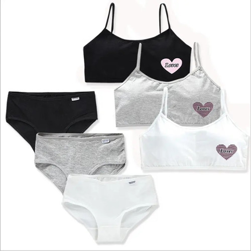 Student Girl Bra Underwear Set Without Steel Ring Cotton Puberty Vest  Sports Underwear Teenage Girls Top