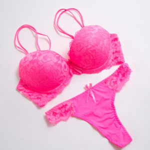Plus Size Lace Bra & Thong Set