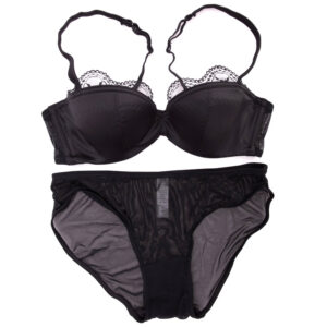 Luxury satin glossy thin cotton half cup seductive lace push-up bra set