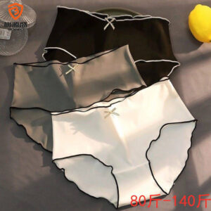 Plus-size ice silk panties Breathable mid-waist sculpting girls triangle panties