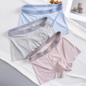 Pure color yarn seamless Modal boxer briefs for men comfortable men's briefs silk inner file