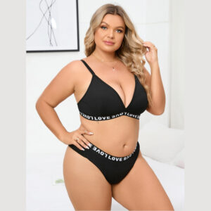 Large Size Thin Glossy Gathering Bra Set