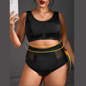 Gathering bust support plus size bra set