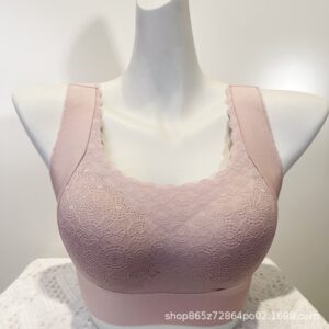 Plus-size fixed cup push-up seamless lace summer thin underwear