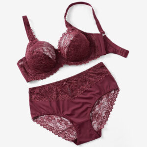 Gathering sexy comfortable lace plus size bra set
