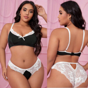 Plus size lingerie three-point sexy lace lace set