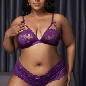 Lingerie beaded chain three-point backless set sexy transparent lace set