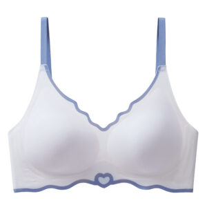 Color contrast fixed shoulder strap unwired latex seamless underwear