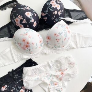 Sweet Floral Plus Size Bra Set