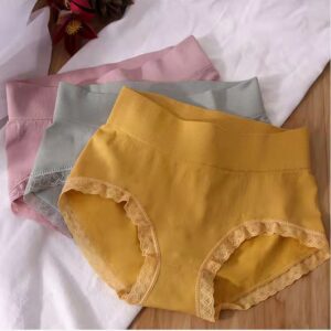 Seamless Breathable Mid Waist Lace Women's Panties