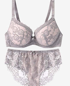 Thin Cotton Cups Comfortable Lace Plus Size Bra Set