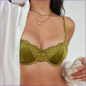 Sexy lingerie ultra-thin satin lace lingerie bra set