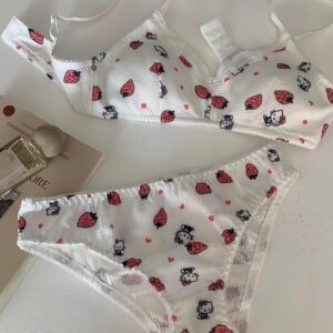Sweet Strawberry Cherry Girls Bra Set