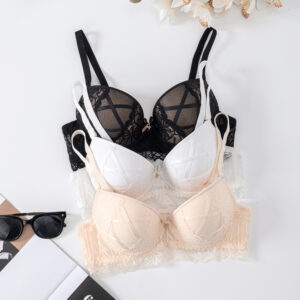 Women's lace bra with tie up straps sexy bra
