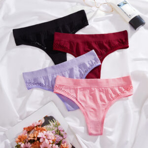 Women Wire Free Flower 2 Pieces Lingerie Panties Set