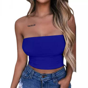 Wholesale Solid Color Bodycon Bandeau Backless Mini Strapless Tank Crop Tube Top