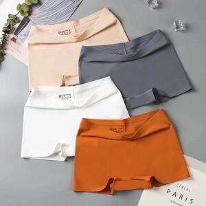 Ice silk non-marking panties women's cotton crotch boxers women's safety pants four corners anti-light summer thin