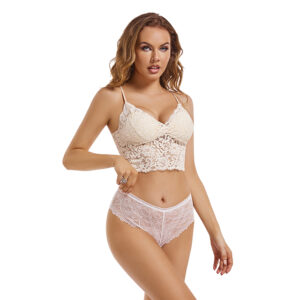 Floral Lace Transparent Elasticity Women Bikini Briefs Hollow Out 3 Colors Seamless Underwear