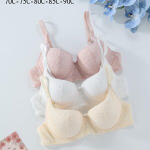 High quality Women sexy bra full lace bra beautiful shoulder straps Padded bralete For Ladies