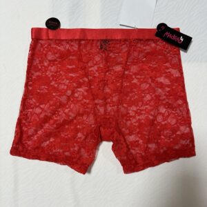 Men's seductive boxers sexy sheer Mid waist lace breathable underpants U convex big bag gay shorts