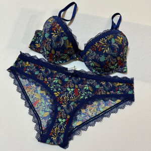 New Product Women's Underwear Sexy Girl Printed Pure Desire Gathering Bra Set Sexy Two piece Set