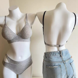 Women's Smooth Seamless Sports Bra Wire-Free Underwire Free Push-Up Fixed Cup Breathable Woven Bra with No Support Small Breasts