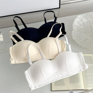 Wholesale Women Solid Invisible Wire free Seamless Traceless Anti sliding Removable shoulder strap Bra