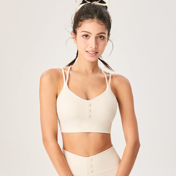 Comfortable Summer Nude Sports Bra for Women Y-Shaped Cut Back Slimming Fitness Yoga Wear Breathable Spandex Covers Breasts - 图片 6
