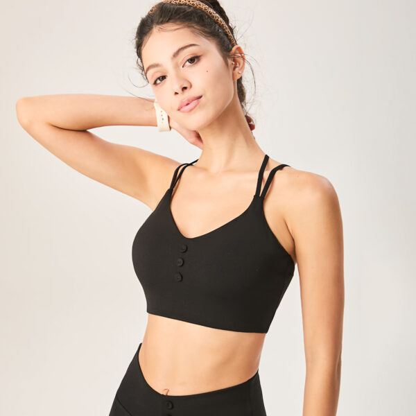 Comfortable Summer Nude Sports Bra for Women Y-Shaped Cut Back Slimming Fitness Yoga Wear Breathable Spandex Covers Breasts - 图片 4