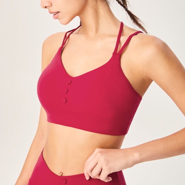 Comfortable Summer Nude Sports Bra for Women Y-Shaped Cut Back Slimming Fitness Yoga Wear Breathable Spandex Covers Breasts - 图片 2