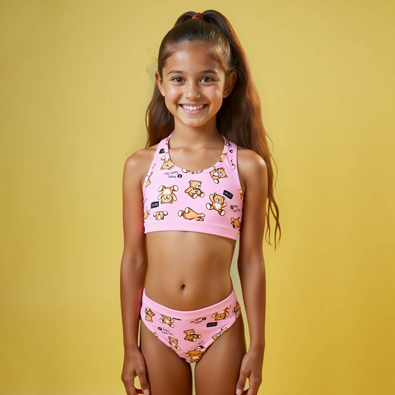 Printed Cartoon Bra Set