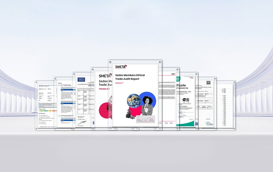 OEKO-TEX®, BSCI, and Sedex certifications